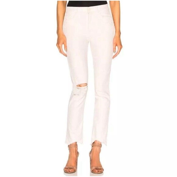 Mother Superior Jeans The Flirt Chew Unnatural Acts Cream Distressed Size 26 - Picture 2 of 12